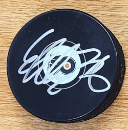 Autographed EMIL ANDRAE Philadelphia Flyers Hockey Puck