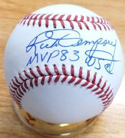 Autographed RICK DEMPSEY "MVP 83 WSC" Official Major League Baseball JSA Witnessed