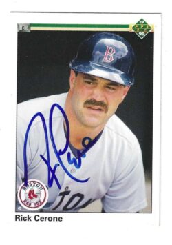 Autographed RICK CERONE Boston Red Sox 1990 Upper Deck Card