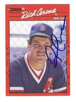 Autographed RICK CERONE Boston Red Sox 1990 Donruss Card