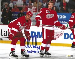 Autographed CHRIS CHELIOS "HOF 2013" 8X10 Detroit Red Wings Photo JSA