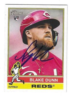 Autographed BLAKE DUNN Cincinnati Reds 2025 Topps Heritage Card