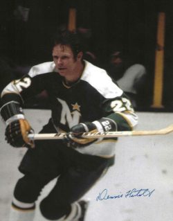 Autographed DENNIS HEXTALL 8X10 Minnesota North Stars Photo