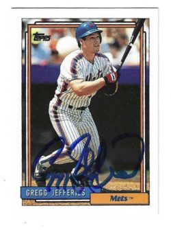 Autographed GREGG JEFFERIES New York Mets 1992 Topps Card