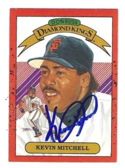 Autographed KEVIN MITCHELL San Francisco Giants 1990 Donruss Diamond King Card
