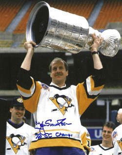 Autographed KJELL SAMUELSSON "92 SC Champs" 8X10 Pittsburgh Penguins Photo