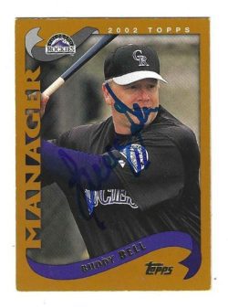 Autographed BUDDY BELL Colorado Rockies 2002 Topps Card