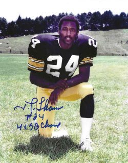 Autographed J.T. THOMAS "4x SB Champ" 8X10 Pittsburgh Steelers Photo