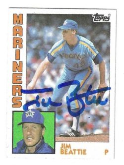 Autographed JIM BEATTIE Seattle Mariners 1984 Topps Card