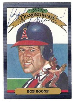 Autographed BOB BOONE California Angels 1986 Donruss Diamond King