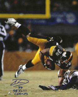 Autographed CAREY DAVIS "SB XLIII Champs" 8X10 Pittsburgh Steelers photo