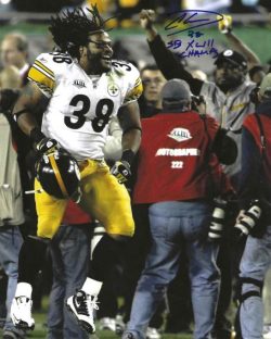 Autographed CAREY DAVIS "SB XLIII Champs" 8X10 Pittsburgh Steelers photo