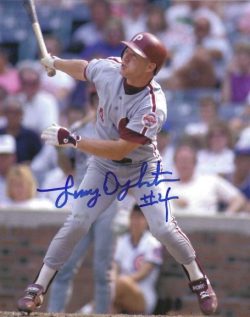 AUTOGRAPHED LENNY DYKSTRA 8X10 Philadelphia Phillies photo