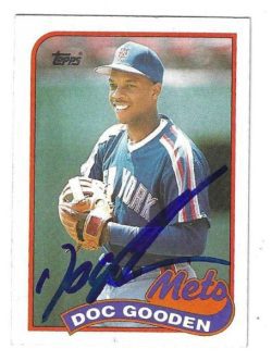 Autographed DOC GOODEN New York Mets 1989 Topps Card