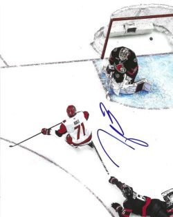 Autographed TAYLOR HALL Carolina Huricanes 8x10 photo