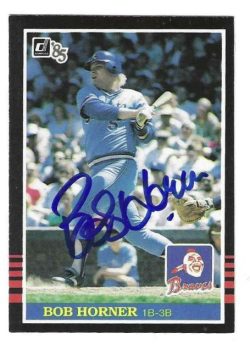 Autographed BOB HORNER Atlanta Braves 1985 Donruss Card