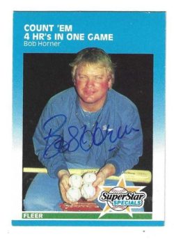 Autographed BOB HORNER Atlanta Braves 1987 Fleer Card