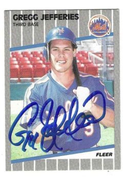 Autographed GREGG JEFFERIES New York Mets 1989 Fleer Card