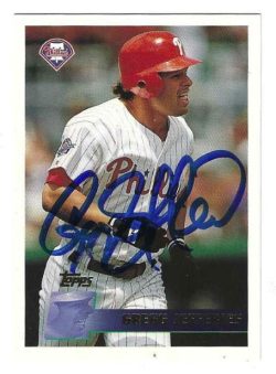 Autographed GREGG JEFFERIES Philadelphia Phillies 1996 Topps Card