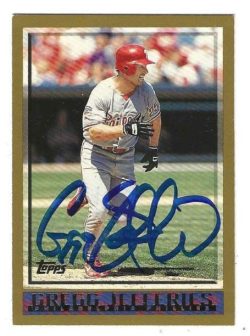 Autographed GREGG JEFFERIES Philadelphia Phillies 1998 Topps Card