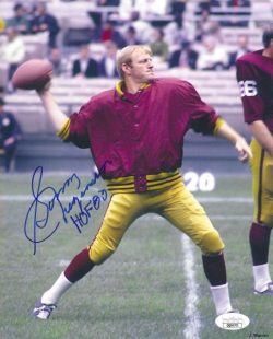 Autographed SONNY JURGENSEN "HOF 83" 8X10 Washington Redskins Photo JSA