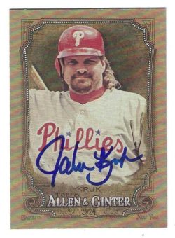 Autographed JOHN KRUK Philadelphia Phillies 2024 Topps Allen & Ginter's Foil Card