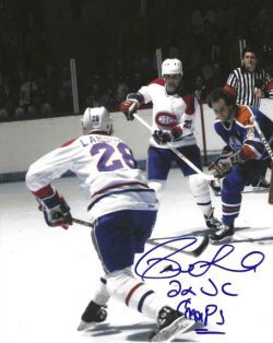 Autographed PIERRE LAROUCHE "2x SC Champs" 8X10 Montreal Canadiens Photo