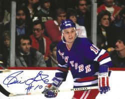 Autographed PIERRE LAROUCHE 8X10 New York Rangers Photo