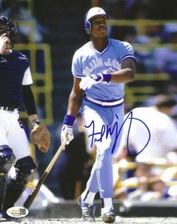 Autographed FRED MCGRIFF 8X10 Toronto Blue Jays Photo JSA