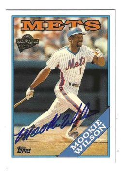 Autographed MOOKIE WILSON New York Mets 2004 All Time Fan favorites Card