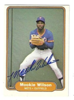 Autographed MOOKIE WILSON New York Mets 1982 Fleer Card