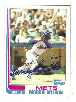 Autographed MOOKIE WILSON New York Mets 1982 Topps Card