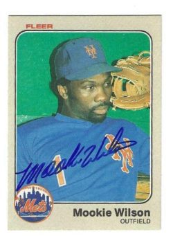 Autographed MOOKIE WILSON New York Mets 1983 Fleer Card