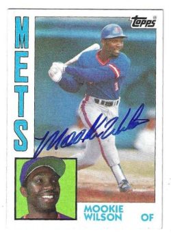 Autographed MOOKIE WILSON New York Mets 1984 Topps Card