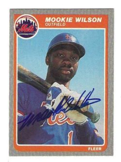 Autographed MOOKIE WILSON New York Mets 1985 Fleer Card