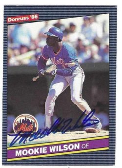 Autographed MOOKIE WILSON New York Mets 1986 Donruss Card