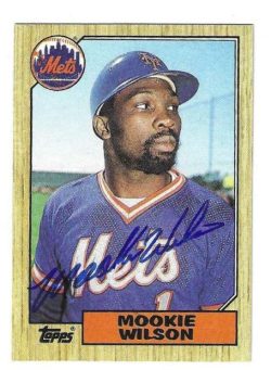Autographed MOOKIE WILSON New York Mets 1987 Topps Card