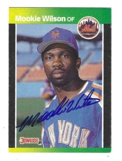 Autographed MOOKIE WILSON New York Mets 1989 Donruss Card