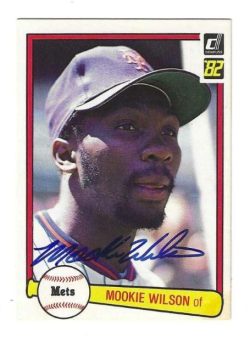 Autographed MOOKIE WILSON New York Mets 1982 Donruss Card