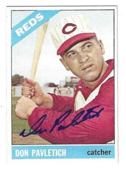 Autographed Don Pavletich Cincinnati Reds 1966 Topps Card