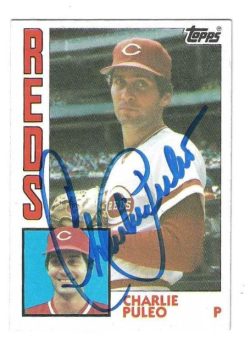 Autographed CHARLIE PULEO Cincinnati Reds 1984 Topps Card