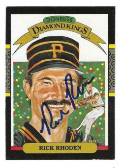 Autographed RICK RHODEN Pittsburgh Pirates 1987 Donruss Diamond King Card