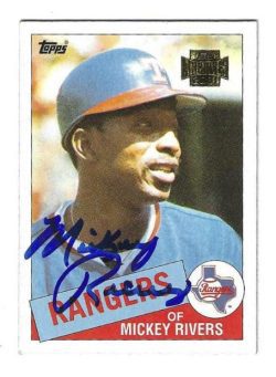 Autographed MICKEY RIVERS Texas Rangers 2001 Topps Archives Card