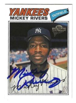 Autographed MICKEY RIVERS New York Yankees 2003 Topps All Time Fan Favorites Card