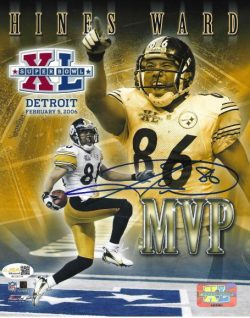 Autographed HINES WARD 8X10 Pittsburgh Steelers Photo JSA
