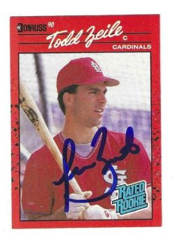 Autographed TODD ZEILE St. Louis Cardinals 1990 Donruss Card