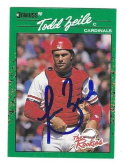 Autographed TODD ZEILE St. Louis Cardinals 1990 Donruss The Rookies Card