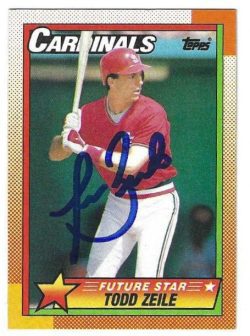 Autographed TODD ZEILE St. Louis Cardinals 1990 Topps Card