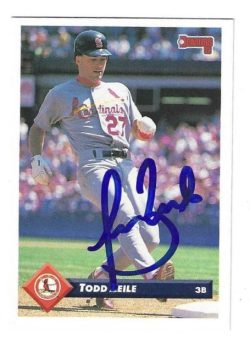 Autographed TODD ZEILE St. Louis Cardinals 1993 Donruss Card