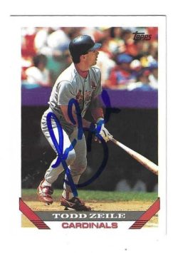 Autographed TODD ZEILE St. Louis Cardinals 1993 Topps Card
